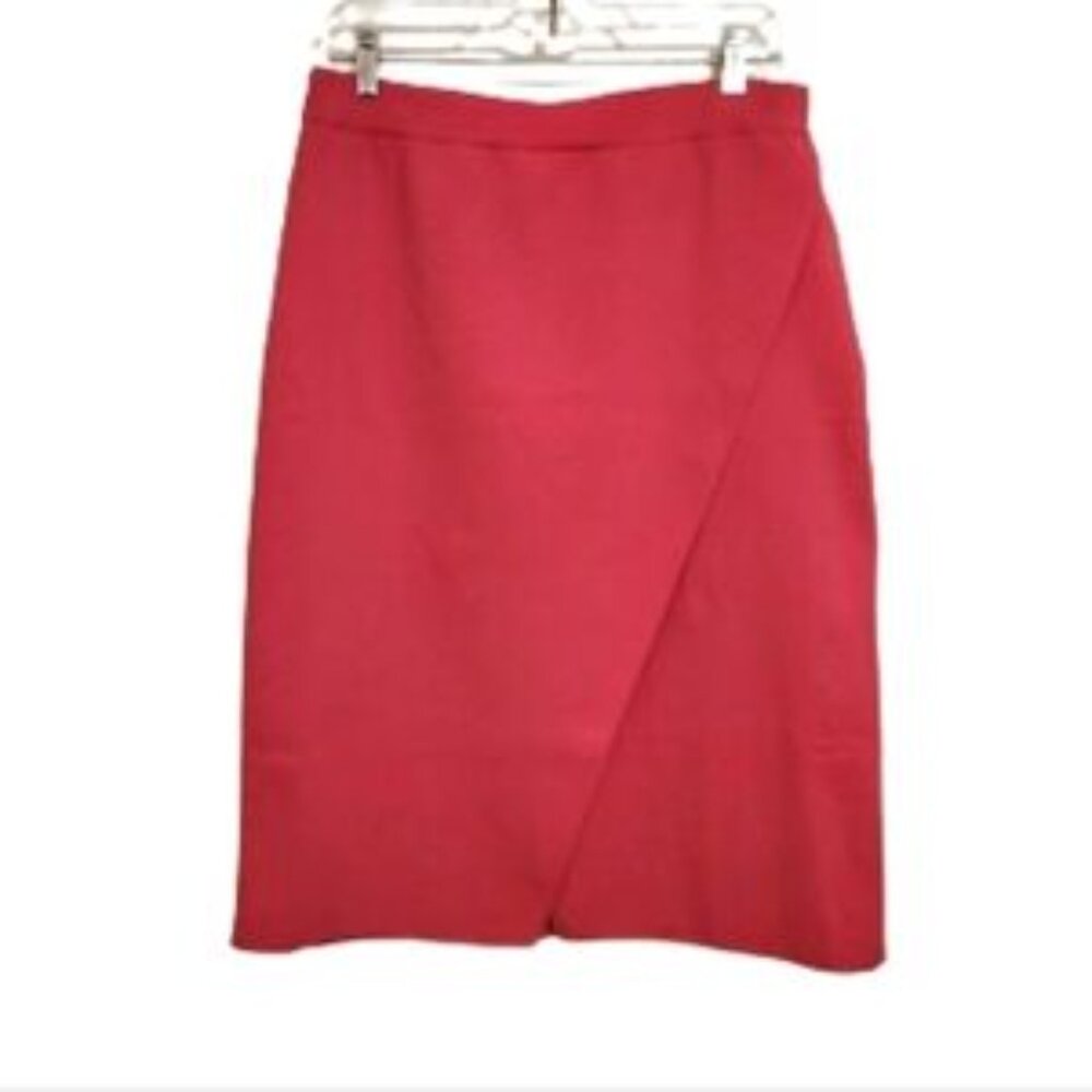 Happily Grey | NEW Doubleface Wrap Elastic Waist Knit Skirt Bright Pink X-Large